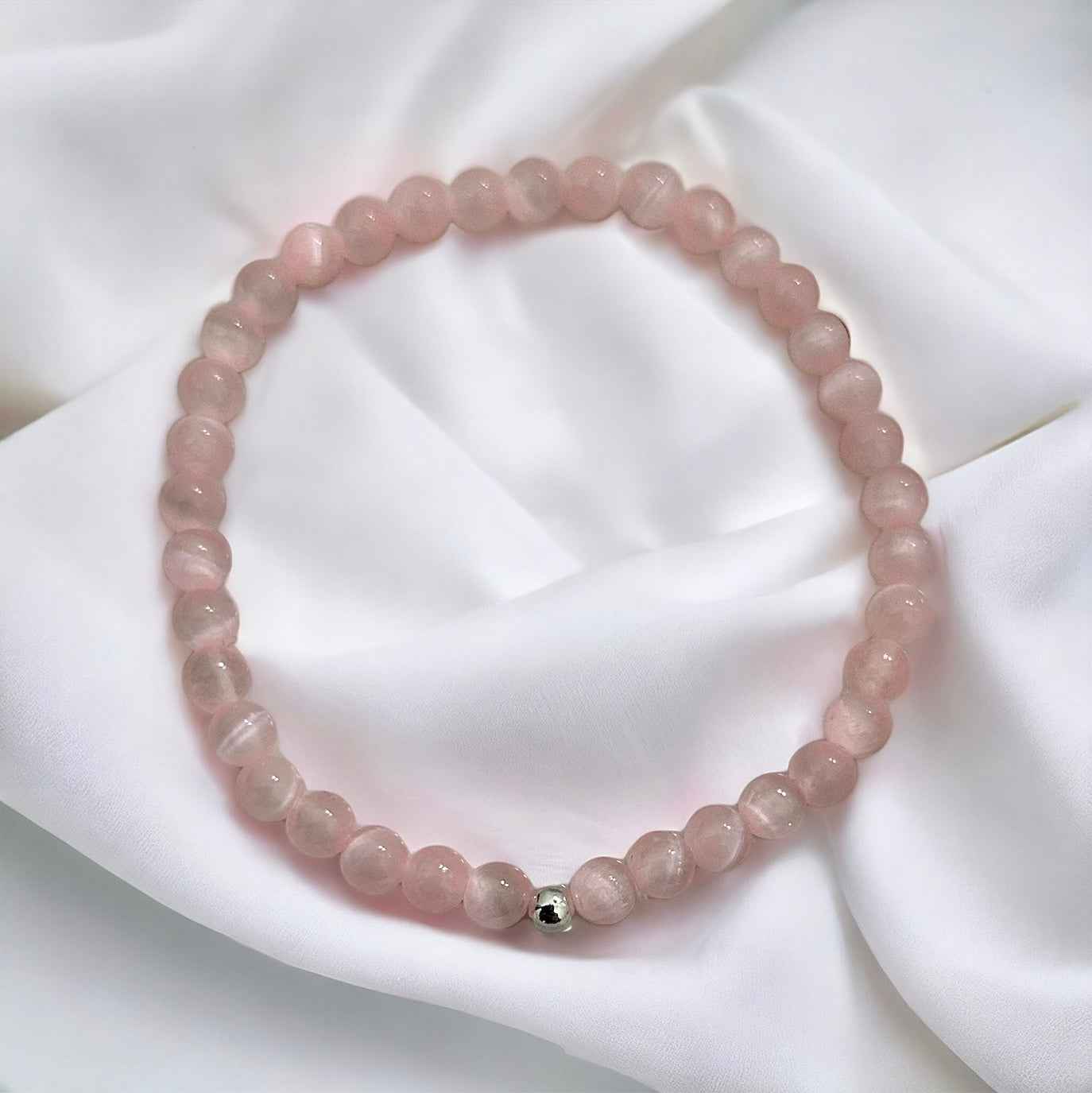 Pastel pink selenite bracelet