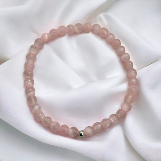 Pastel pink selenite bracelet