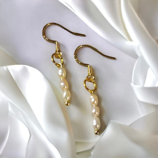 Anastasia mini pearl drop earrings