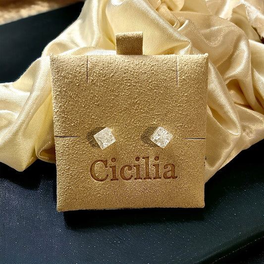 Crackled Quartz 925 stud earrings