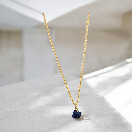 Lapis Lazuli raw crystal necklace