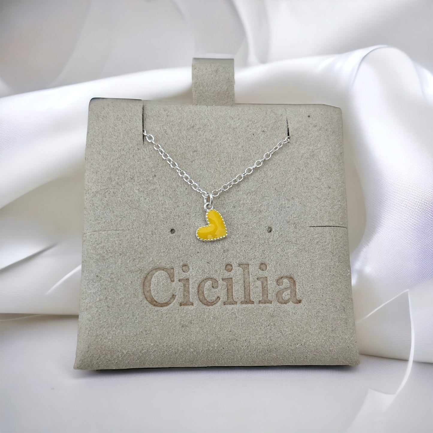 Yellow heart s925 necklace