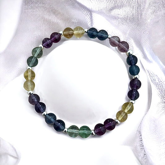 Fluorite beaded bracelet