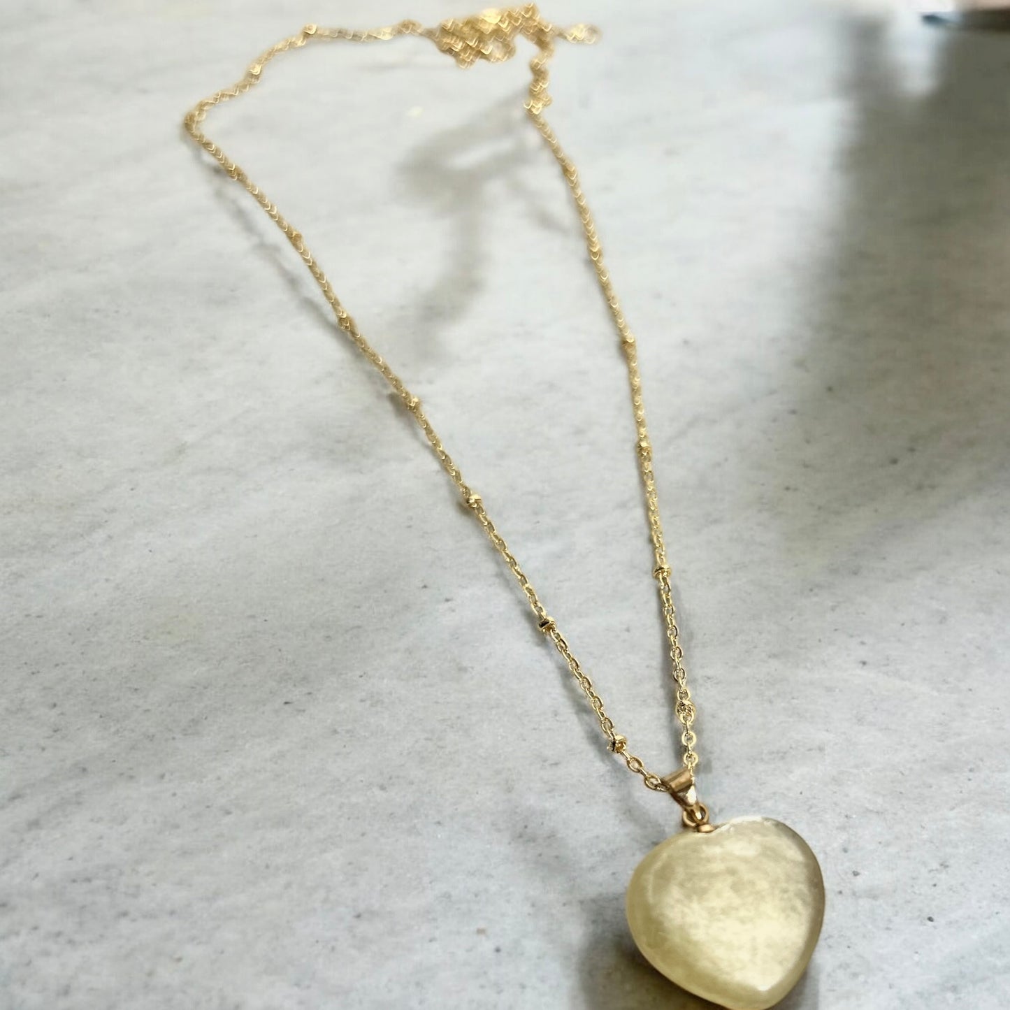 Golden Mica heart 18k gold plated necklace