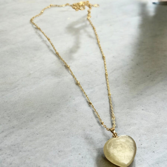 Golden Mica heart 18k gold plated necklace