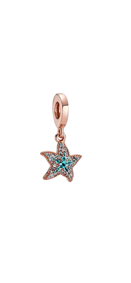Rose gold 925 starfish charm