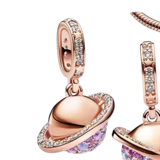 Rose gold 925 globe charm