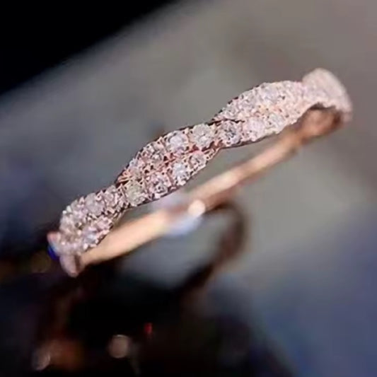 Rose gold twisted band ring size 8