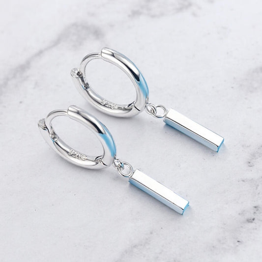 Block drop Sterling silver earrings