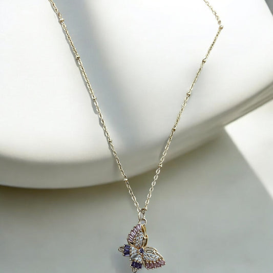 Gem butterfly necklace