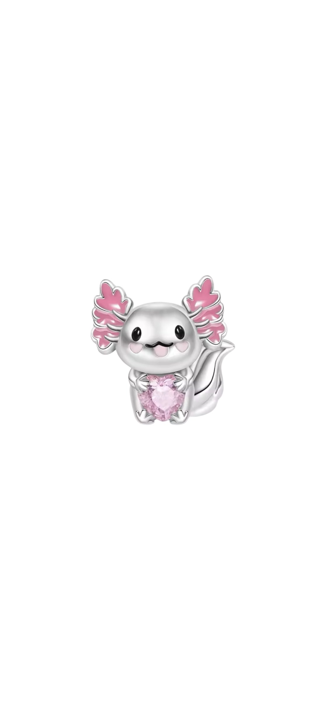 Pink Axolotyl S925 charm (bead)