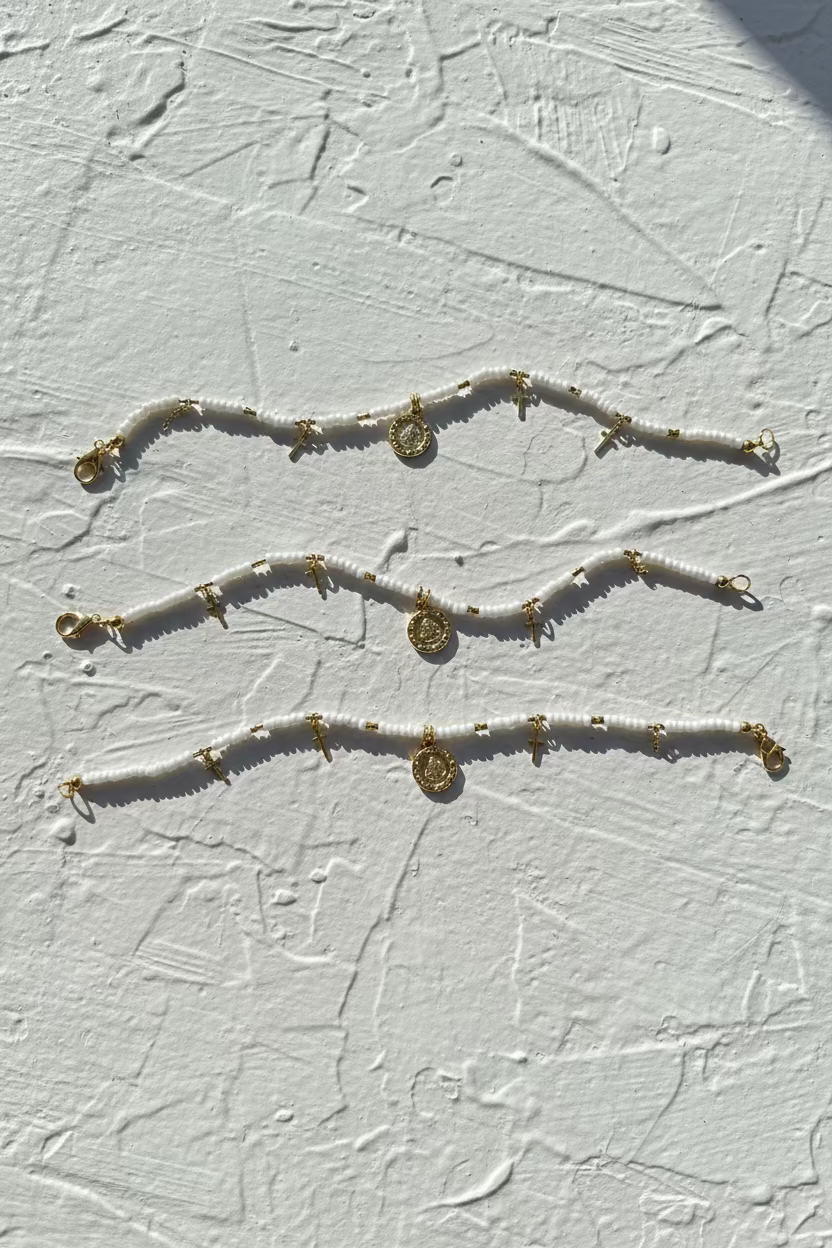 Golden coastal boho anklet