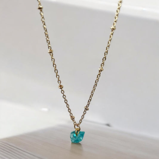 Apatite raw crystal necklace