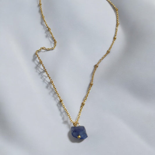 Raw Tanzanite crystal necklace