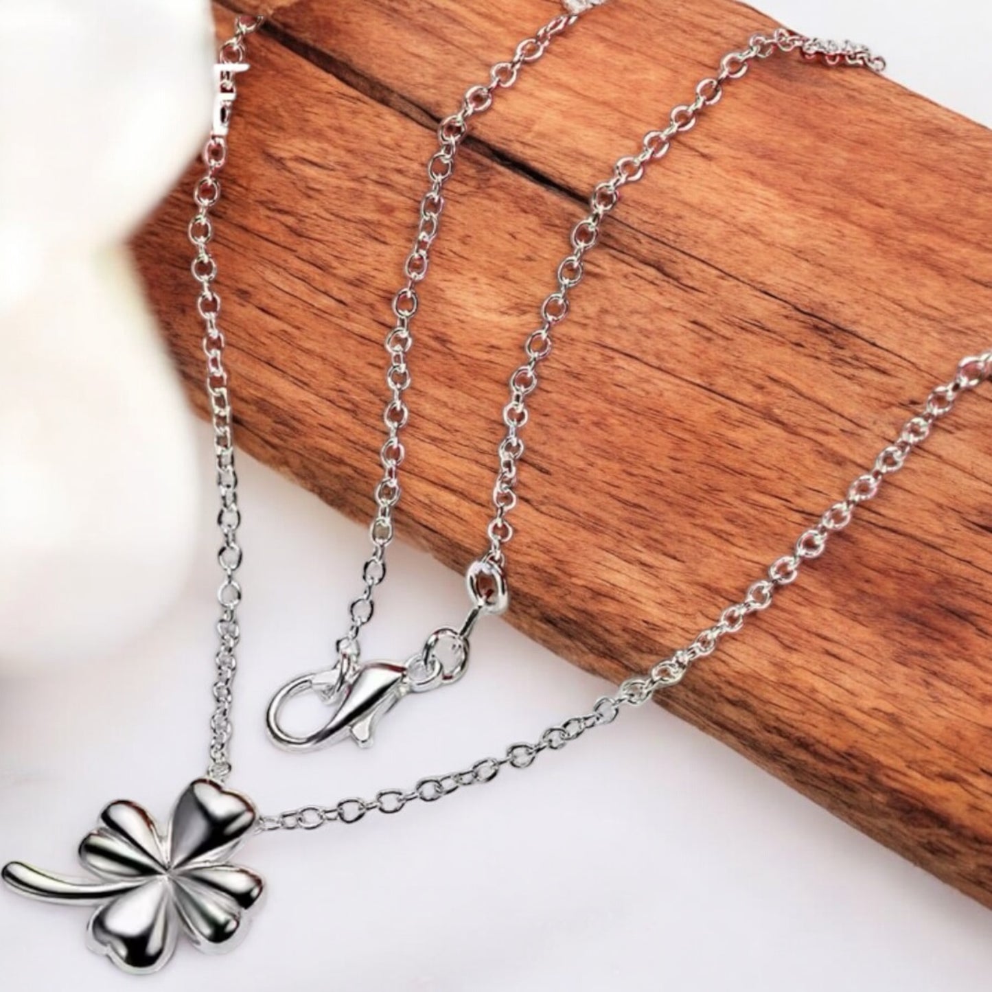 Clover necklace sterling silver