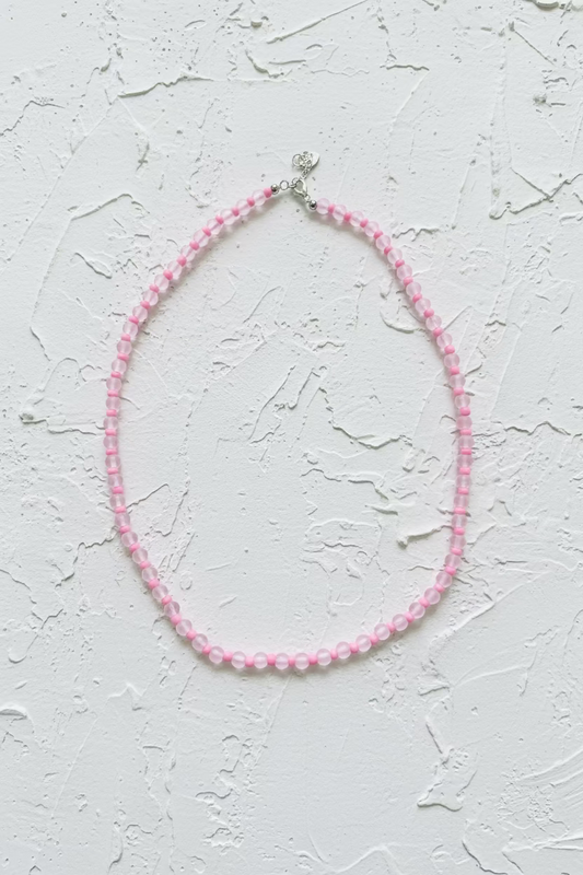 Frosted pink necklace