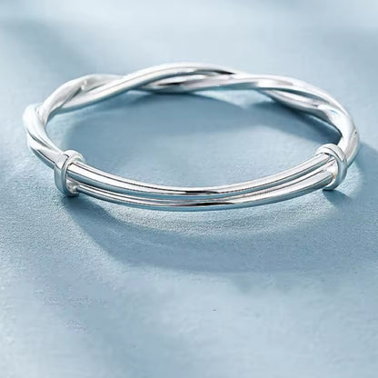 Sterling silver twisted gem bangle