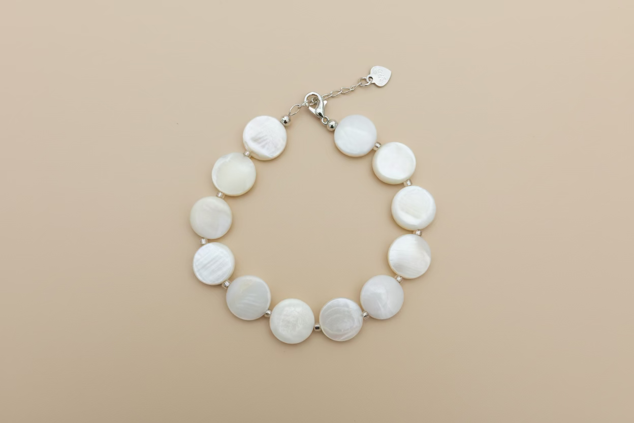 Mother of pearl disk bracelet