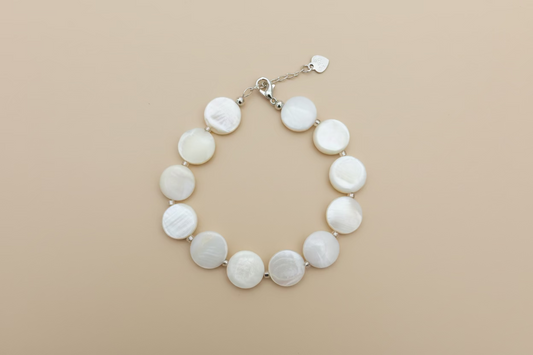Mother of pearl disk bracelet