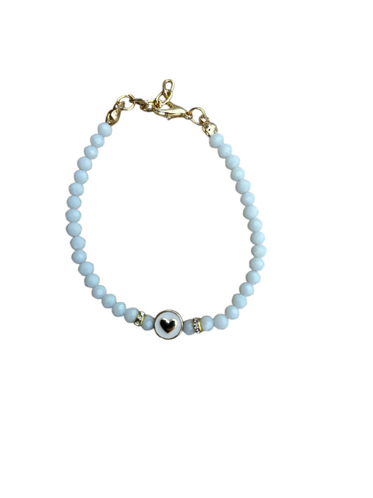 White evil eye bracelet