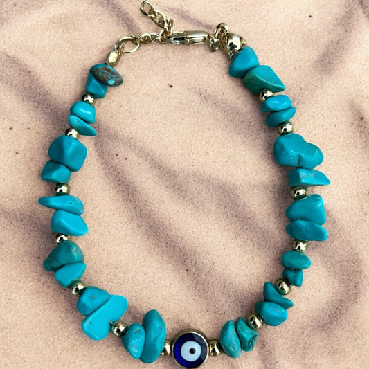 Turquoise evil eye bracelet