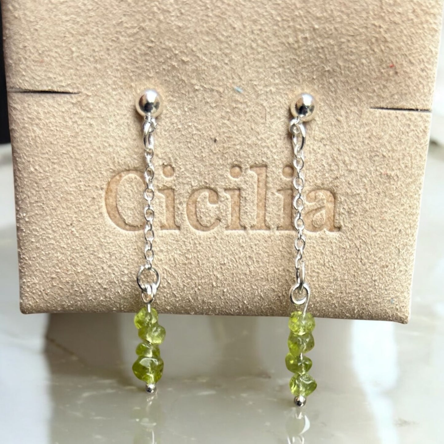 Peridot candle drop stud earrings