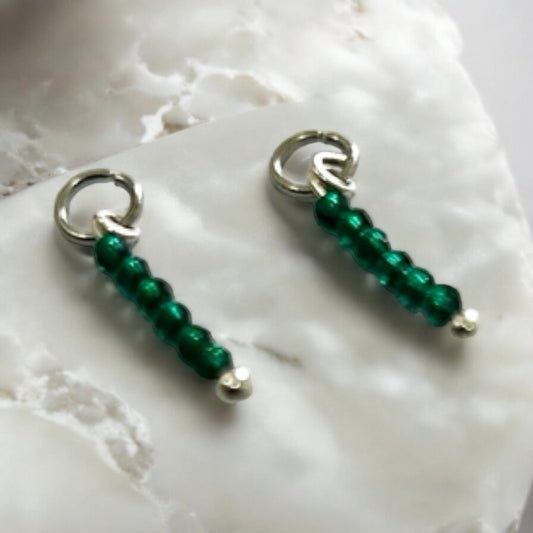 Emerald charms (silver)