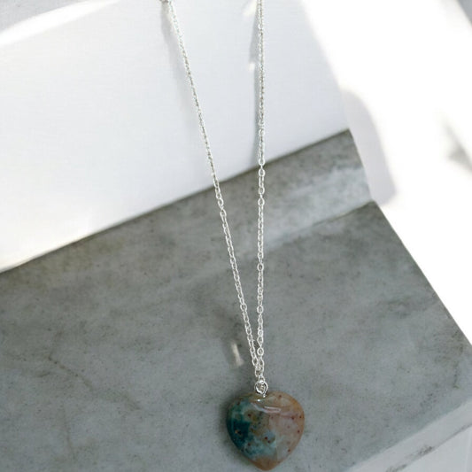 Ocean Jasper & Sterling silver necklace