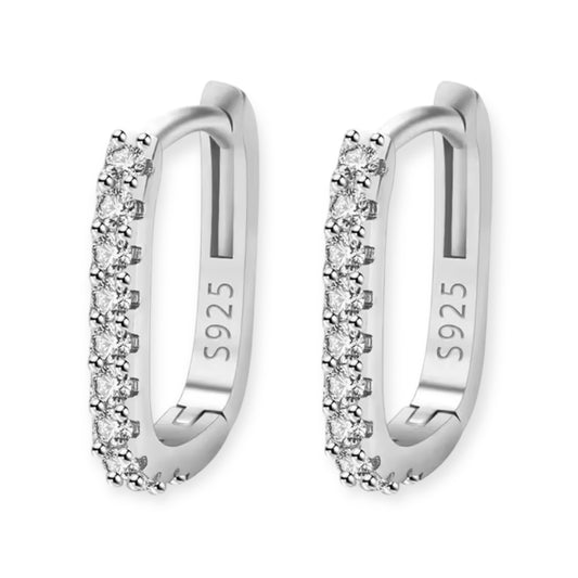 Diamanté hoop earrings (925)