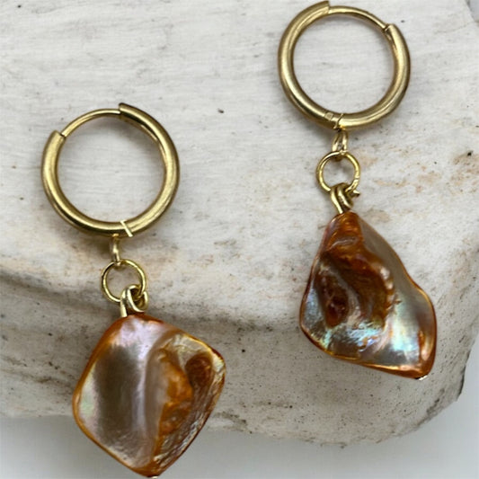 Mother of pearl orange huggies