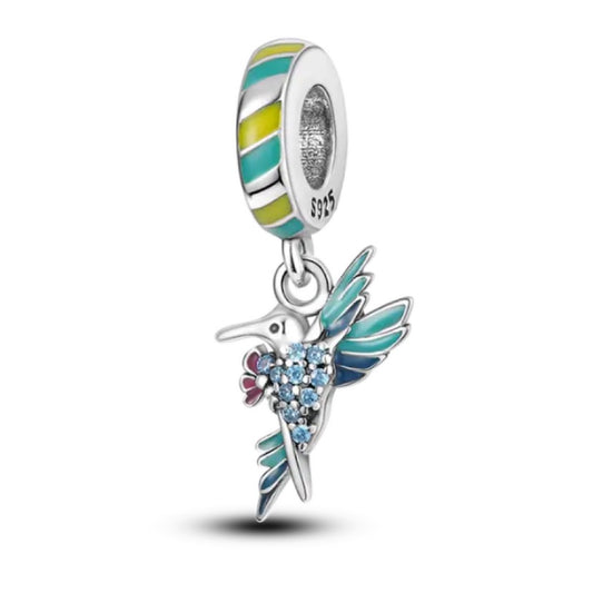 Humming bird 925 silver charm