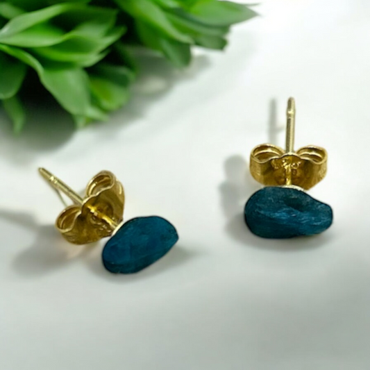 Apatite 925 gold stud earrings