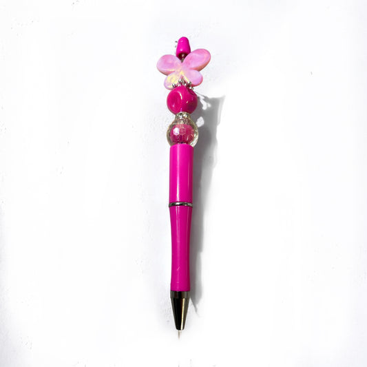 Hot pink butterfly pen