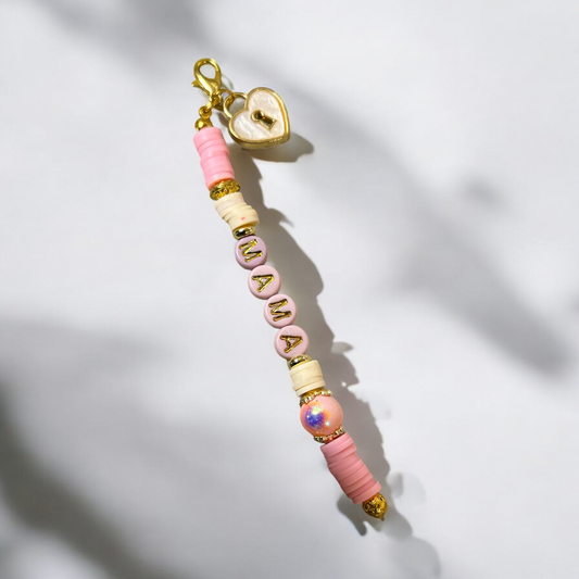 Pastel pink mama keyring