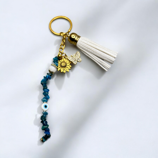 Apatite evil eye keyring