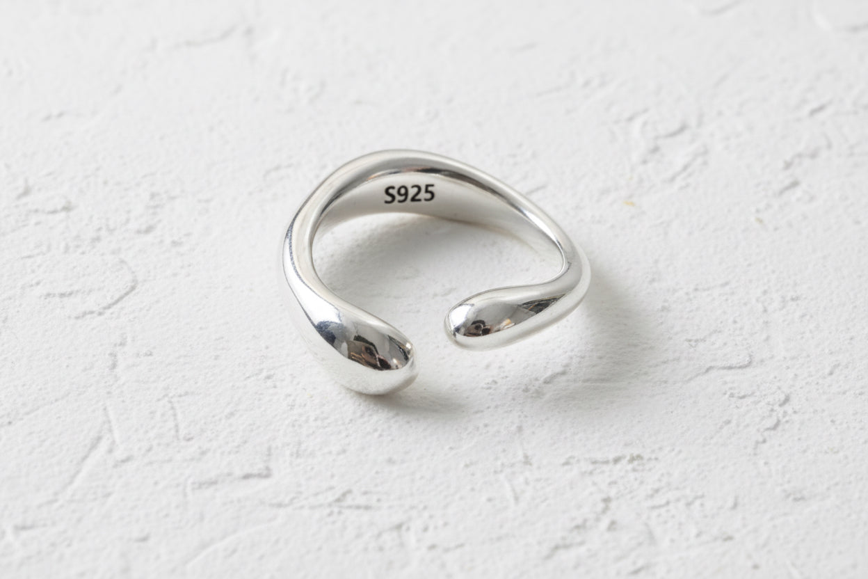 Sterling silver adjustable wave ring