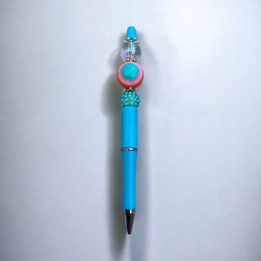 Candy blue beaded pen