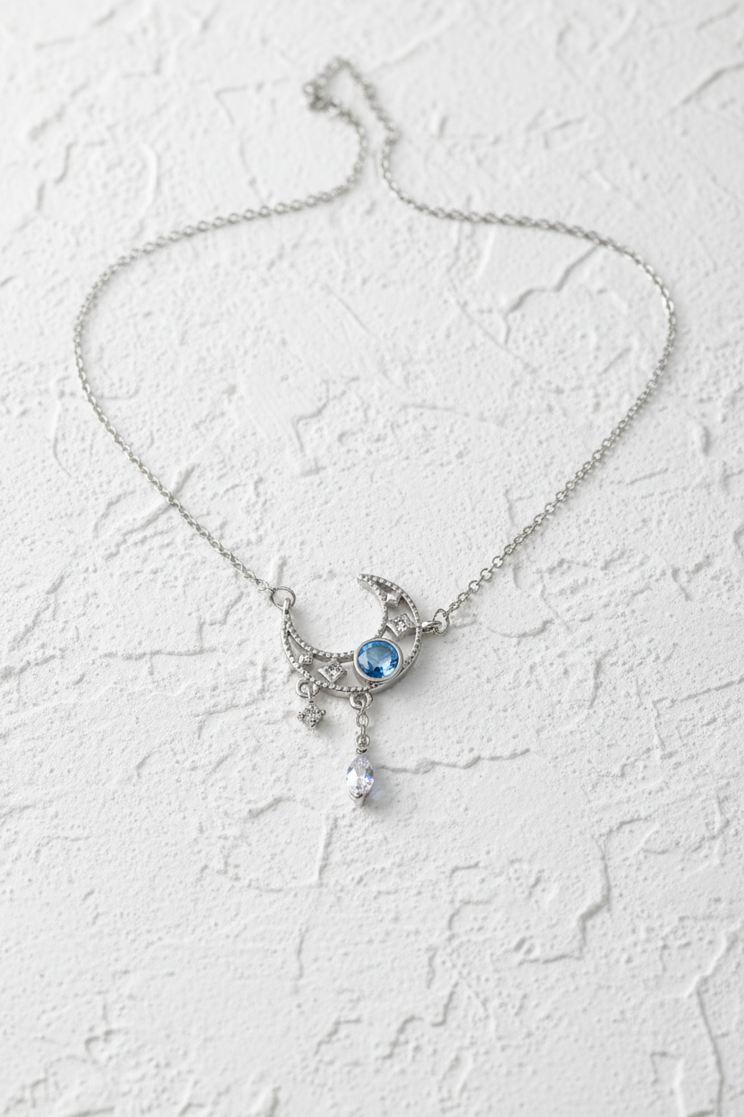 Moon crystal 925 necklace