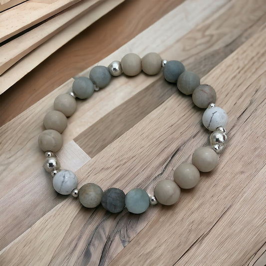 HARMONY BRACELET     Amazonite, cream Jasper & Howlite