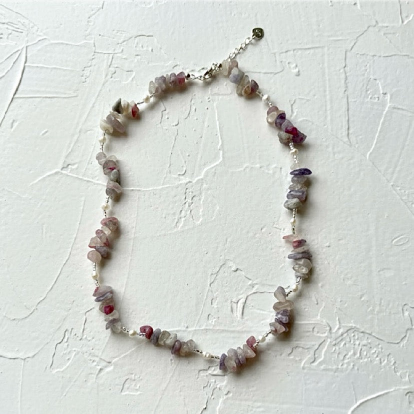 Unicorn Jasper & pearl necklace