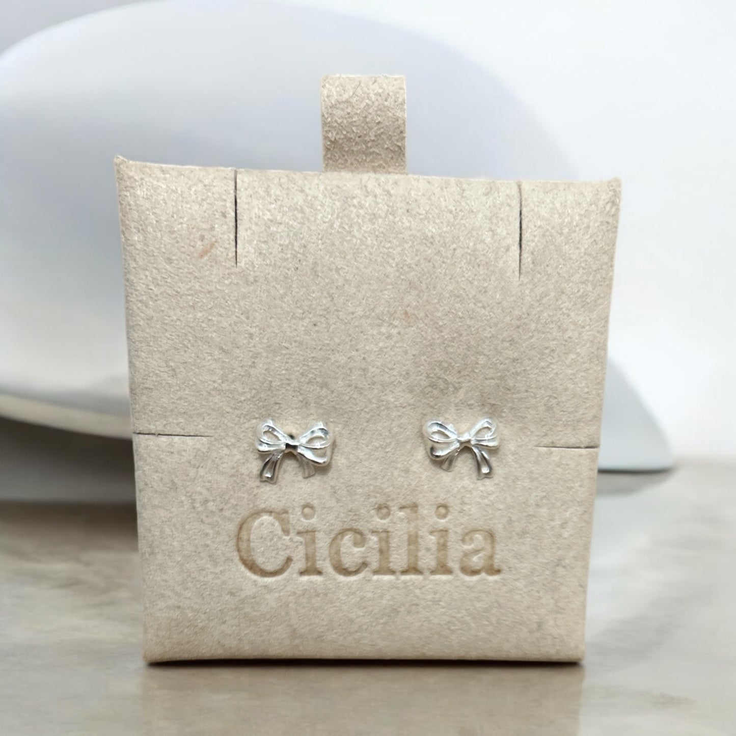 925 silver bow stud earrings