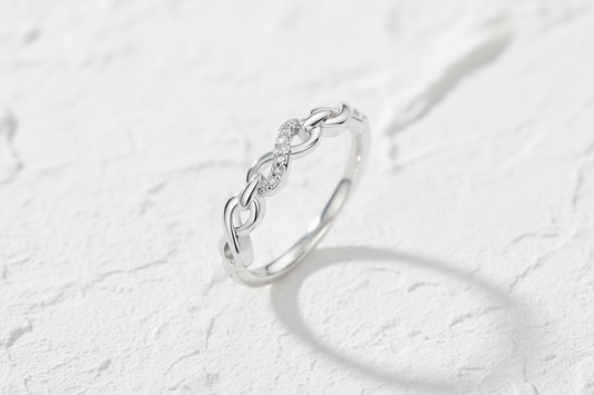 Sterling silver eternity link ring (size 7)