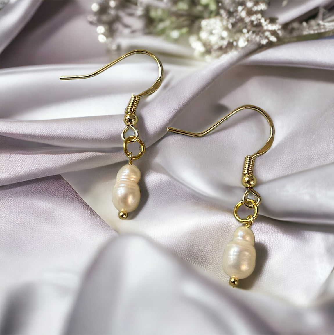 Snowman pearl drop earrings