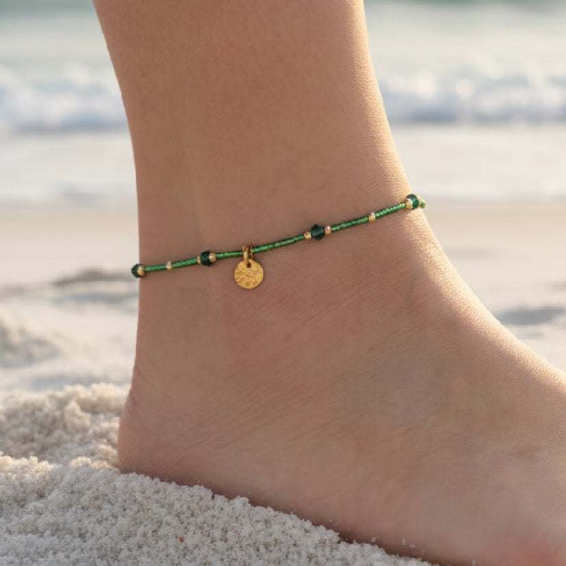 Spring emerald anklet