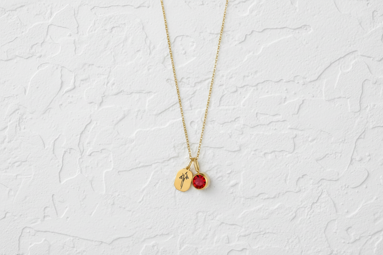 January birth flower & gemstone necklace