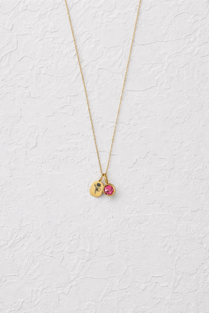 July birth flower and gemstone necklace