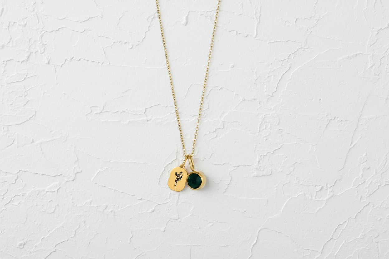 May birth flower & gemstone necklace