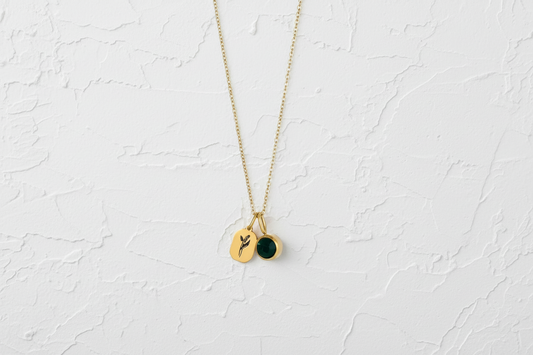 May birth flower & gemstone necklace