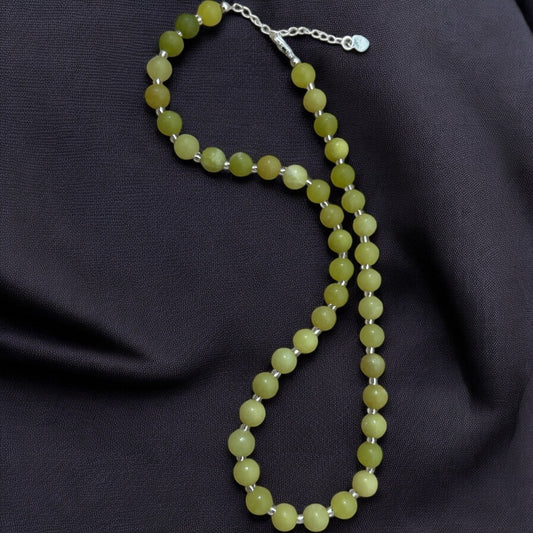 Lemon Jade gemstone beaded necklace