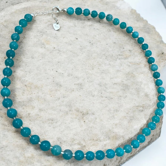 Amazonite beaded necklace